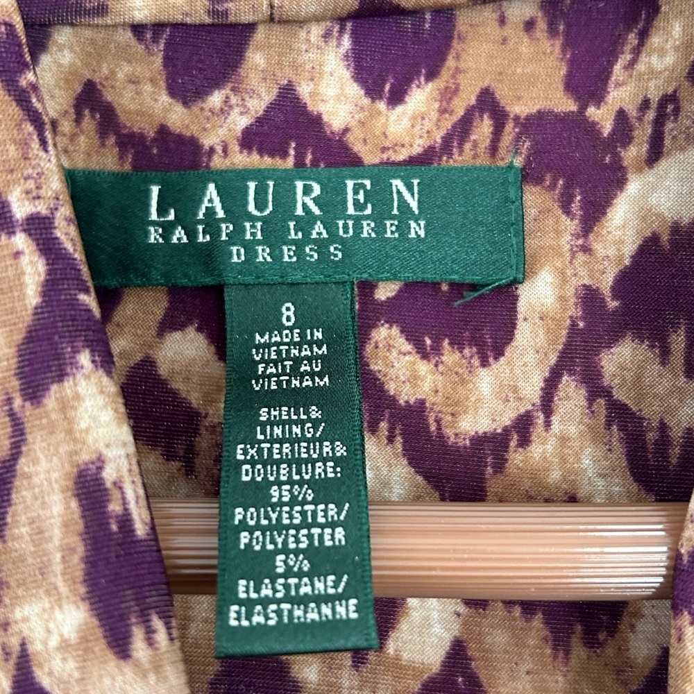 Ralph Lauren Size 8 Midi Dress Cinched at Sides Soft Classic Sophisticated Style - Picture 7 of 12